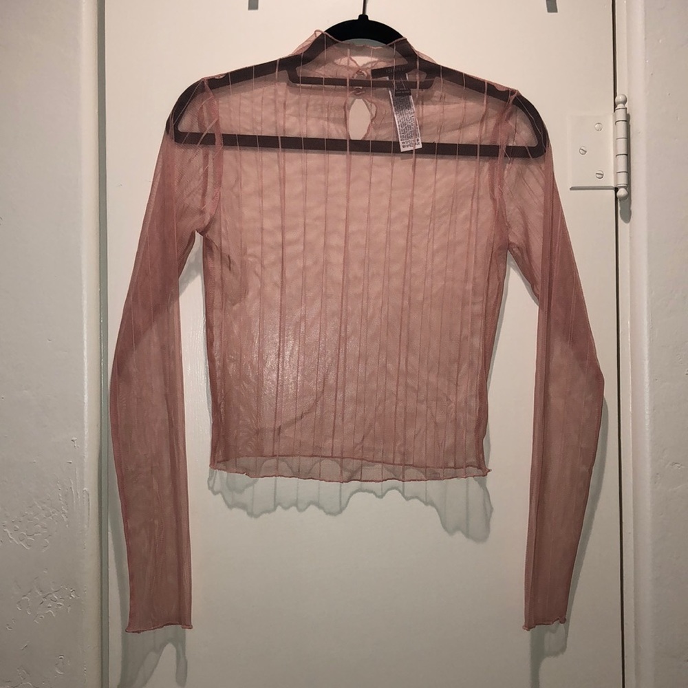Blush Pink Turtle Neck Overlay Long Sleeve